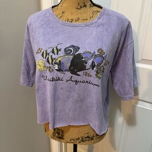 Waikiki Aquarium, Hawaii Cropped Tee